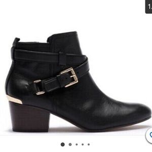 Women’s Black Leather Coach Pauline Booties